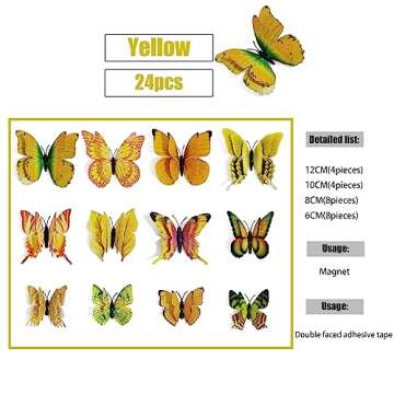 Enchanting RENUIS 24pcs 3D Butterfly Wall Decor for Home & Parties