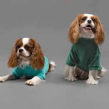 Fitwarm 3 Pack Fleece Dog Sweater, Turtleneck Dog Sweatshirt, Dog Winter Clothes for Small Dogs Boy Girl, Pet Pullover Jumper, Cat Apparel, Dark Green, Teal Green, Olive Green, Small