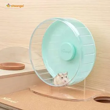 Niteangel Super-Silent Hamster Exercise Wheels: - Quiet Spinner Hamster Running Wheels with Adjustable Stand for Hamsters Gerbils Mice Or Other Small Animals (S, Mint Green)