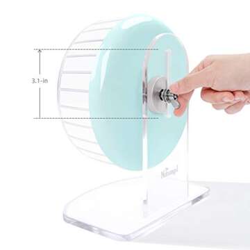 Niteangel Super-Silent Hamster Exercise Wheels: - Quiet Spinner Hamster Running Wheels with Adjustable Stand for Hamsters Gerbils Mice Or Other Small Animals (S, Mint Green)