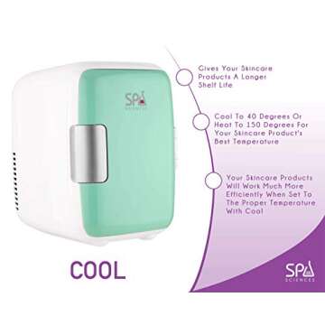 SPA SCIENCES Skincare Beauty Fridge – COOL Refrigerator for Makeup Accessories – 4L Capacity –...