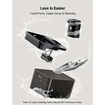 DownyPaws Battery Operated Cat Water Fountain Stainless Steel, 84oz/2.5L Fursink Wireless Pet Water Fountain for Cats Inside, Automatic Cat Waterer Fountain with Faucet, Quiet Pump, BPA-Free, Black