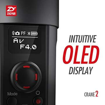 Zhiyun Crane 2 3 Axis Handheld Gimbal Stabilizer with Follow Focus Control,OLED Display Support for Sony Canon Nikon DSLR Cameras 3.2KG Max.Payload