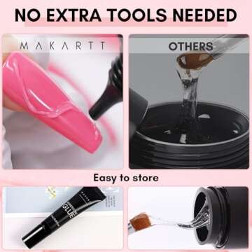 Makartt Nail Rhinestone Glue Set - Gel Nail Glue for Rhinestones for 3D Design Super Strong Adhesive Nail Gem Glue for Valentine's Day Nail Art Jewel Crystal Beads Diamonds 15ml and 8ml Cured Need