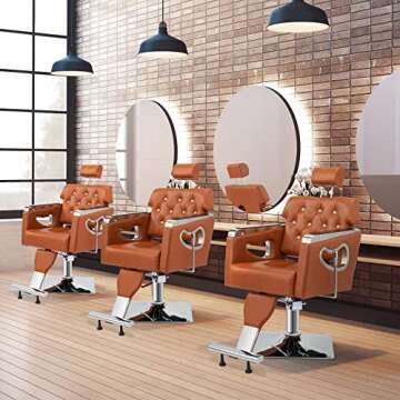 mefeir Hydraulic Barber Chair All Purpose, Reclining Salon Chair for Hair Stylist Shampoo Hairdressi...