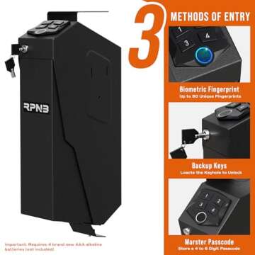 RPNB Biometric Gun Safe with Auto Open Lid for Secure Storage