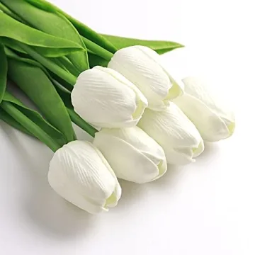 SOJIRUSPA Faux Tulips - 20 Realistic Artificial Flowers for Home Decor
