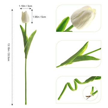 SOJIRUSPA Faux Tulips - 20 Realistic Artificial Flowers for Home Decor