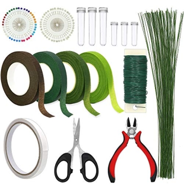 Floral Arrangement Kit,17 Pieces Flower Tools Include Floral Wire Cutter Scissor Floral Tape 22 Gaug...