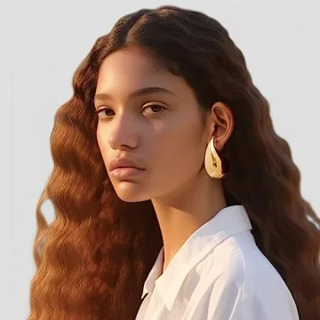 Tear Drop Earring Dupes Extra Large, Trendy Chunky Gold Hoop Earrings For Women Sensitive Ears Hypoallergenic Trendy Waterdrop Jewelry Gift (large gold)