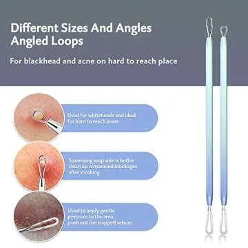 Pimple Popper Tool Kit, MENOLY 10Pcs Blackhead Remover Extractor Tools, Acne Kit for Blackhead,Blemish,Zit Removing, Whitehead Popping and Comedone Extractor Tool with Leather Bag