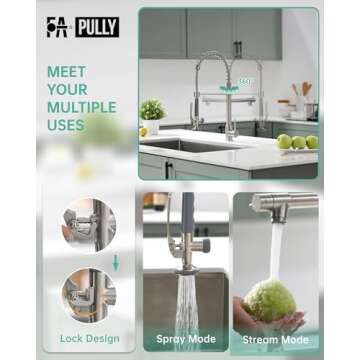 Fapully Pull Down Kitchen Sink Faucet Brushed Nickel