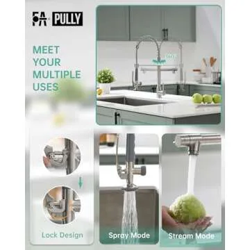 Fapully Pull Down Kitchen Sink Faucet Brushed Nickel