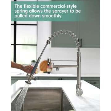 Fapully Pull Down Kitchen Sink Faucet Brushed Nickel