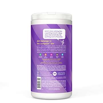 Method All-Purpose Cleaning Wipes, French Lavender, Multi-Surface, Compostable, 70 Count, (Pack of 3...