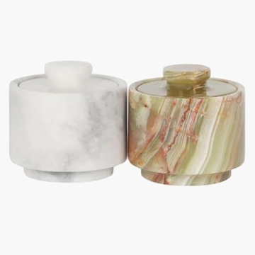 Premium Marble Salt Cellar by MARBLOUS KRAFTS - 3" Onyx Bowls