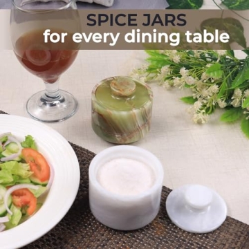 Premium Marble Salt Cellar by MARBLOUS KRAFTS - 3" Onyx Bowls