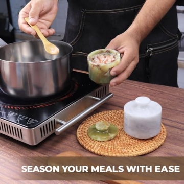 Premium Marble Salt Cellar by MARBLOUS KRAFTS - 3" Onyx Bowls