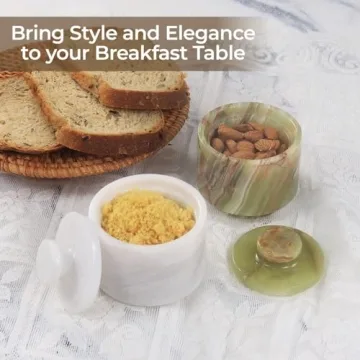 Premium Marble Salt Cellar by MARBLOUS KRAFTS - 3" Onyx Bowls