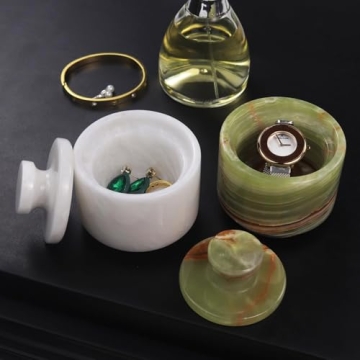 Premium Marble Salt Cellar by MARBLOUS KRAFTS - 3" Onyx Bowls