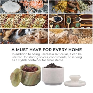 Premium Marble Salt Cellar by MARBLOUS KRAFTS - 3" Onyx Bowls