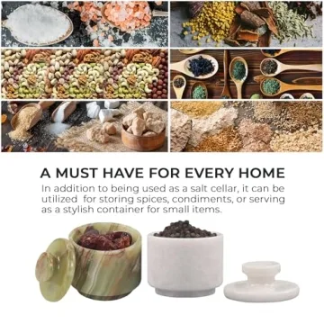 Premium Marble Salt Cellar by MARBLOUS KRAFTS - 3" Onyx Bowls