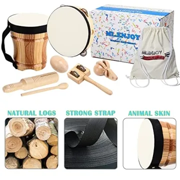 Natural Wooden Musical Instruments Set for Toddlers