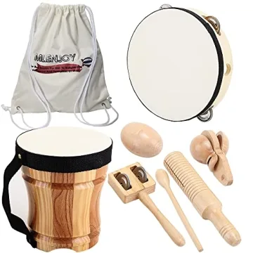 Natural Wooden Musical Instruments Set for Toddlers