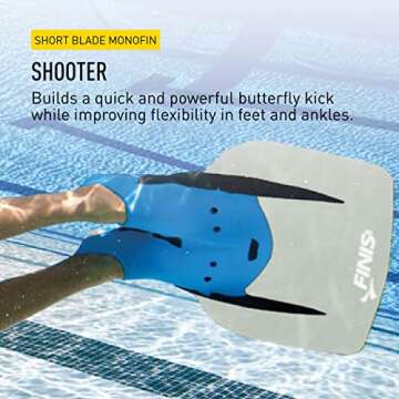 FINIS Shooter - Fiberglass Monofin to Improve Form and Strength - Mermaid-Style Swimming Fin for Men...