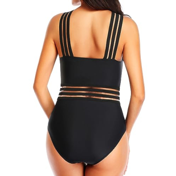 Tempt Me Black Crisscross One Piece Swimsuit for Women