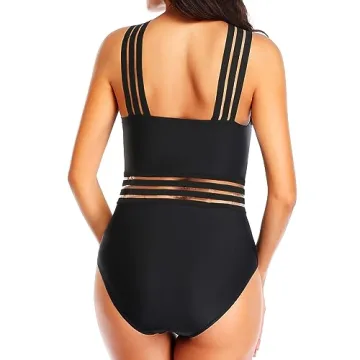 Tempt Me Black Crisscross One Piece Swimsuit for Women