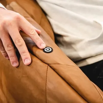 Big Joe Milano Beanbag Chair with Vibe in Caramel Leather