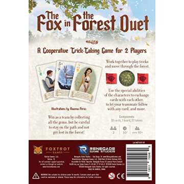 Renegade Game Studios Fox in the Forest Duet Card Game for 2 Players Aged 10 & Up , Cooperative Tric...