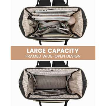 LOVEVOOK Laptop Backpack for Women - Fashion Business Computer Travel Bag with USB Port