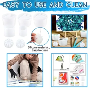 Baderke 7 Pcs Multi Channel Paint Pouring Cups Bundle