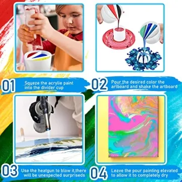 Baderke 7 Pcs Multi Channel Paint Pouring Cups Bundle