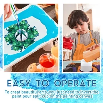 Baderke 7 Pcs Multi Channel Paint Pouring Cups Bundle