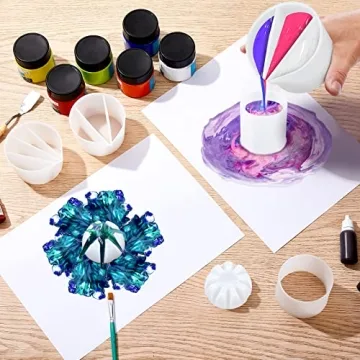 Baderke 7 Pcs Multi Channel Paint Pouring Cups Bundle