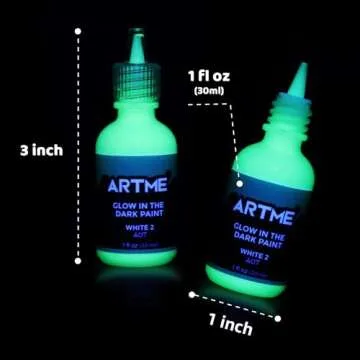 ARTME Glow in The Dark Paint Set - 12 Bright Colors 30ml