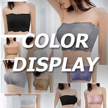 Somewell Women's Bandeau Bra, Strapless Basic Layer Tube Top Padded Seamless Bra