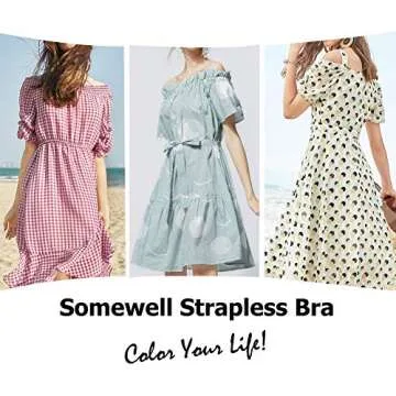 Somewell Women's Bandeau Bra, Strapless Basic Layer Tube Top Padded Seamless Bra