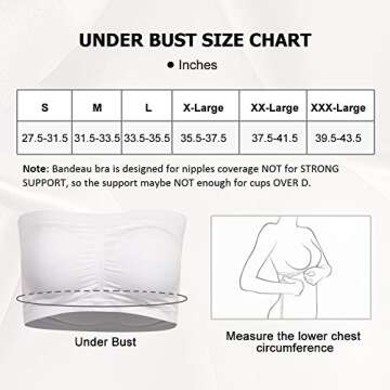 Somewell Women's Bandeau Bra, Strapless Basic Layer Tube Top Padded Seamless Bra