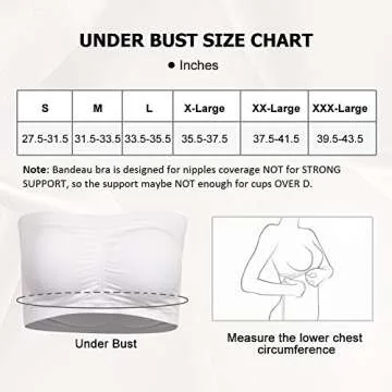 Somewell Women's Bandeau Bra, Strapless Basic Layer Tube Top Padded Seamless Bra