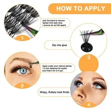 Lash Clusters 40D-D-13 LASH Individual Lashes 280 Clusters False Eyelash 10D 20D 30D 40D Lash Clusters Extensions Individual Lashes Cluster DIY Eyelash Extensions at Home (40D-D,13MM)