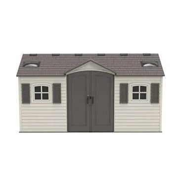 Lifetime 60079 Outdoor Storage Dual Entry Shed, 15 x 8 ft, Desert Sand
