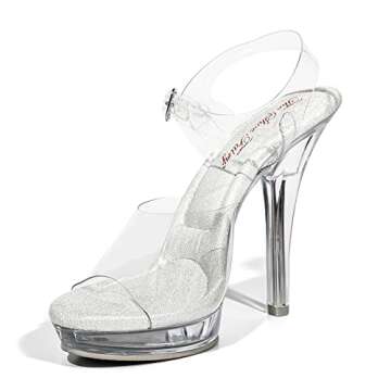 The Shoe Fairy Olympian Clear Bikini Fitness Competition Heel