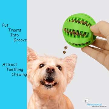 Volacopets 5 Different Functions Interactive Dog Toys, Dog Puzzle Toys, Dog Balls for Medium Large Dogs, Dog Squeaky Balls, Food Treat Dispensing Toys