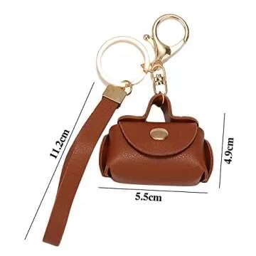 Key Ring Bag Pendant, Car Purse Pendant Keychains Gift, Car Key Ring Bag Pendant, Creative Kawaii Mini Bag Keychain, Mini Bag Keychain Bag Ornament (red&coffee)
