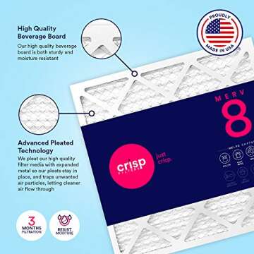 MervFilters,10x20x1AirFilter,MERV8, MPR 600, AC Furnace Air Filter, 2-Pack (CF-10x20x1-M8pk2)