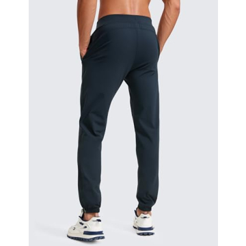 CRZ YOGA Mens 4-Way Stretch Golf Joggers with Pockets 30" - Work Pants Track Gym Athletic Workout Hiking Pants True Navy Medium
